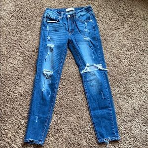 KanCan Distressed Mid-Rise Jeans